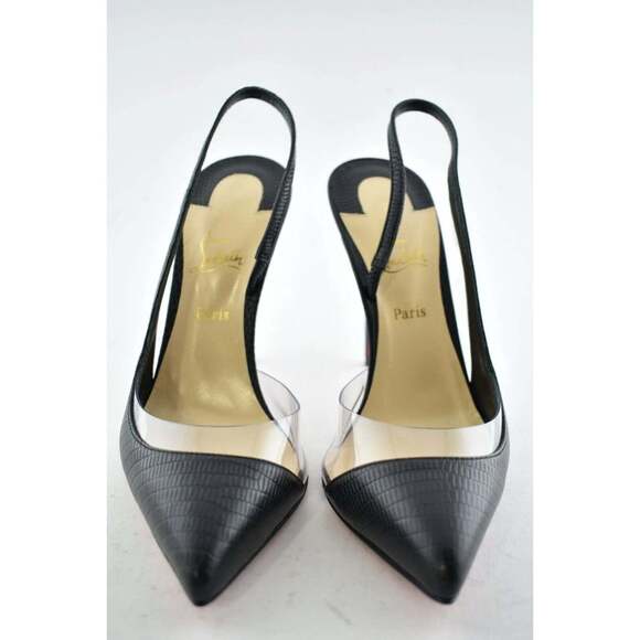 Christian Louboutin Optisexy 100 Black Calf Zarli PVC Sandal Heel Pump Shoe 35.5 - Picture 4 of 9
